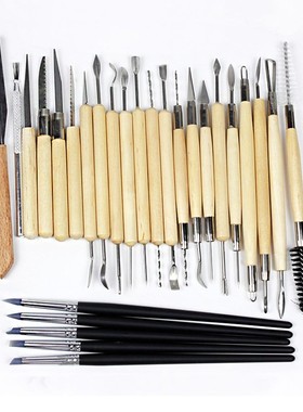 27 pcs Rubber Shapers Pottery Clay Sculpture Carving Modelin