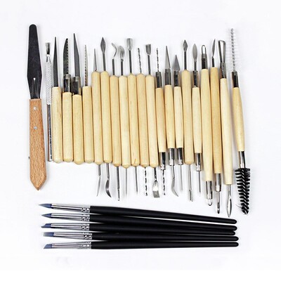 27 pcs Rubber Shapers Pottery Clay Sculpture Carving Modelin