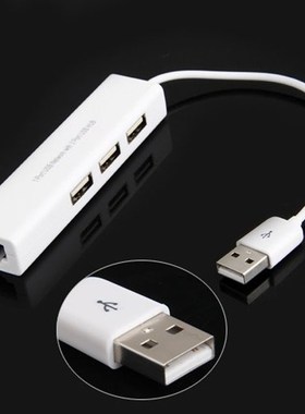 USB to RJ45 Lan Card Ethernet Network Cable+3 Port Hub for W