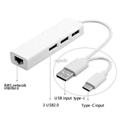 USB Type-C/USB 2.0 To LAN/RJ45 Ethernet Network Adapter Cabl