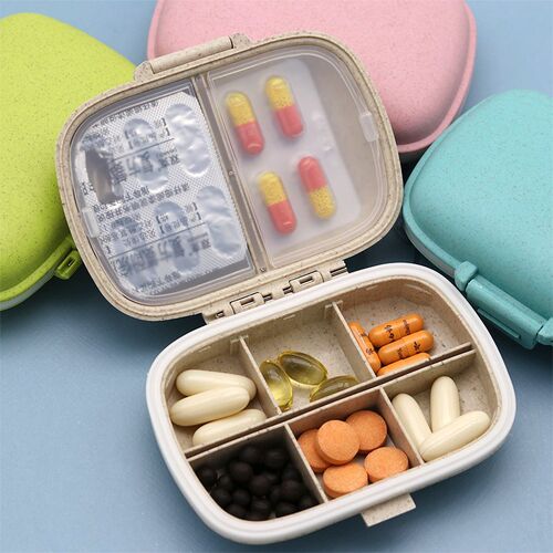 8 grids organizer container for tablets travel pill box with