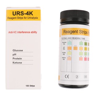 100 Strips URS 4K Glucose pH Protein Ketone Urine Test Pape