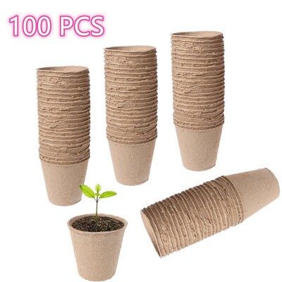 100Pieces 6cm Environmental protection Garden Round Peat Pot