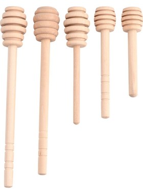 50Pcs/set Household Wooden Mini Jam Honey Dipper Jar Dispens