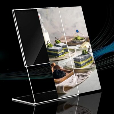 1PC Acrylic Clear Card Holder Stand a6 Sign Label Frame Desk
