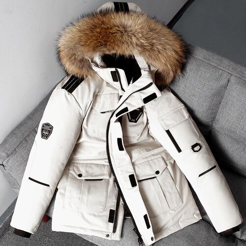 -30 Degree Winter Down Jacket Men 90% White Duck Down Parkas