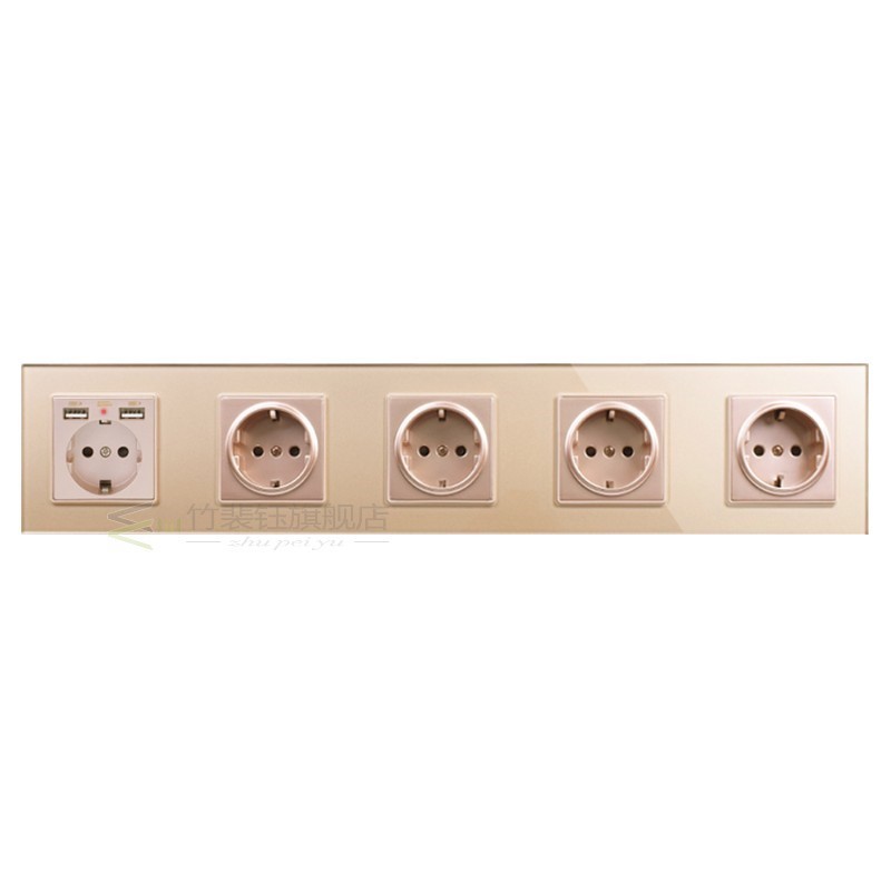 COSWALL 16A 1/2/3/4/5 Gang Russia Spain E Standard Wall Sock