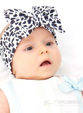Baby Headband Flower Leopard Bow Knot Baby Printed Hairband