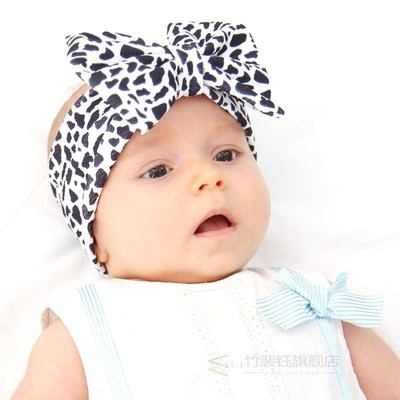 Baby Headband Flower Leopard Bow Knot Baby Printed Hairband