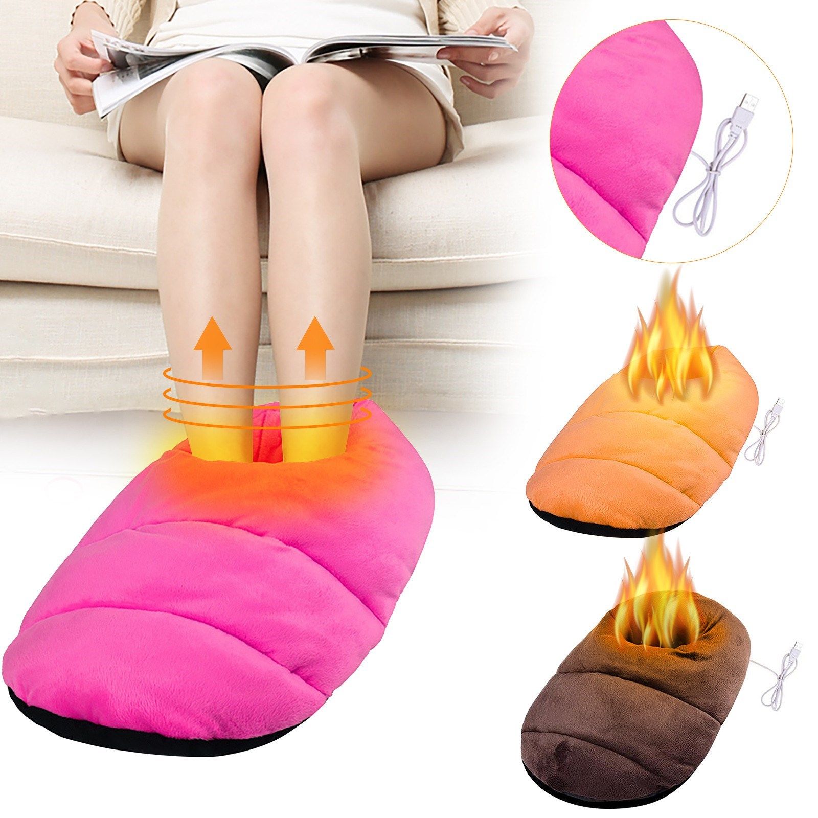 heated feet warm slippers usb foot warmer shoes electric