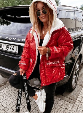 Puffer Jacket Women Oversized Autumn Female Clothes Zip Up O