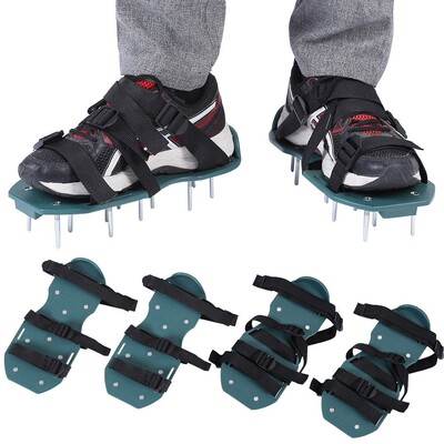 1 Pair Grass Spiked Gardening Walking Lawn Aerator Sandals S