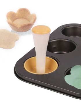 1pc Plastic Pastry Tamper Tart Shell Molds Tart Cutter Flowe
