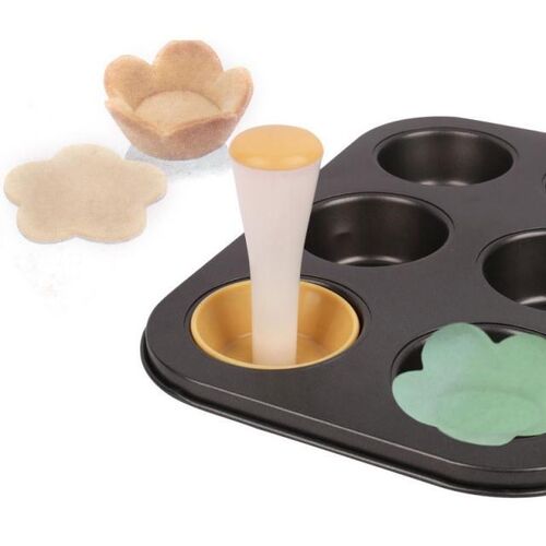 1pc Plastic Pastry Tamper Tart Shell Molds Tart Cutter Flowe