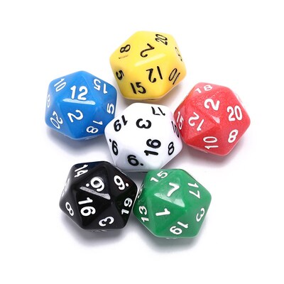 6Pcs Multi-Sided Dices D20 Dices Mixed Color Hot Selling Acr