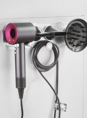 Hairdryer Holder Wall Mounted Storgae Rack Bathroom Shelf Fo
