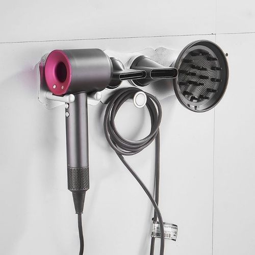 Hairdryer Holder Wall Mounted Storgae Rack Bathroom Shelf Fo