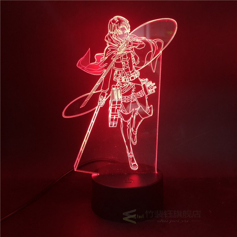 Anime Figure Attack on Titan Levi Ackerman LED Night Light A