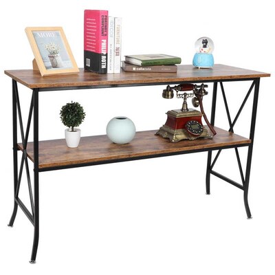 2 Tier Side Table Sofa Corner Desk Bedside Reading Coffee Ta