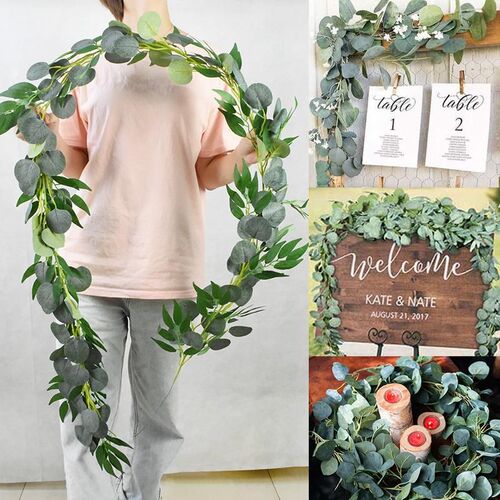 Green Eucalyptus Leaves Garland Wisteria Artificial Flowers