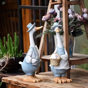 北欧鸭子摆件户外花园庭院装 饰摆设 饰卡通仿真动物阳台布置造景装