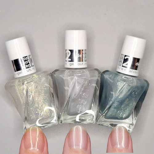 essie新品扭扭瓶new effect彩色亮油顶油细闪珍珠银色指甲油免烤