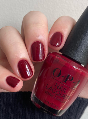 opi指甲油w52郎窑红酒红色暗红车厘子姨妈色经典显白持久免烤百搭