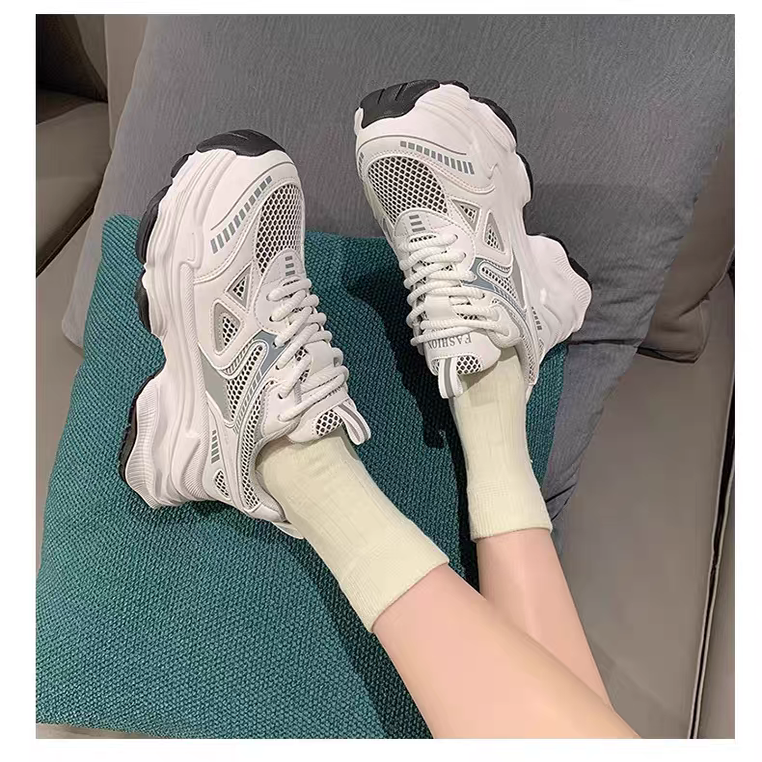 时尚舒适巴黎老爹鞋女款厚底增高网面透气百搭休闲运动鞋201-7