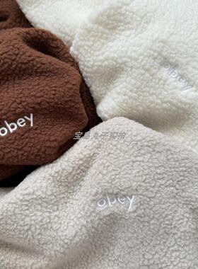 宝岛丸子 小众潮牌obey刺绣摇粒绒卫衣美潮宽松休闲加绒秋冬男