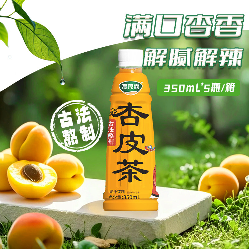 【百补】内蒙古高原露杏皮茶饮料350mlx5瓶酸甜清爽夏天端午礼盒