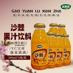 【聚】内蒙古高原露沙棘果汁饮料300ml*6瓶酸甜可口含维生素C
