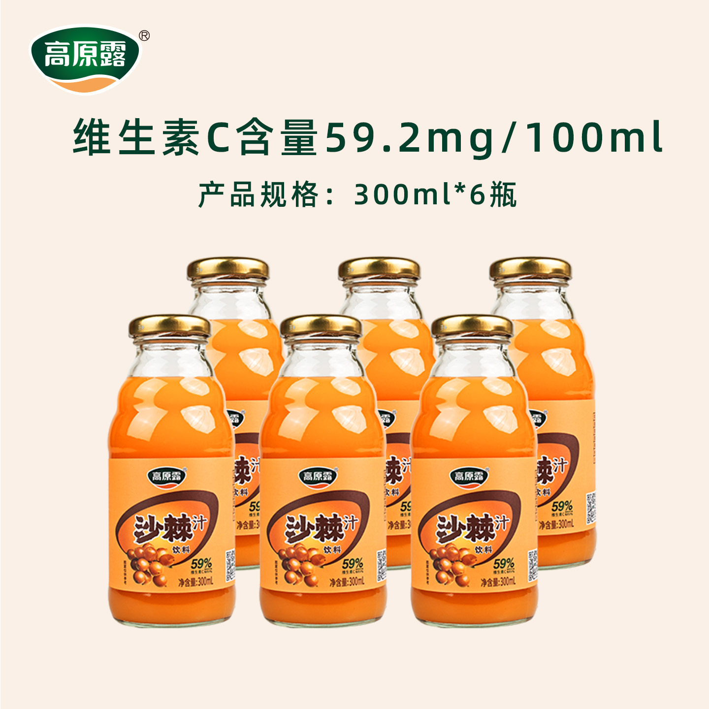内蒙古高原露沙棘果汁饮料6瓶