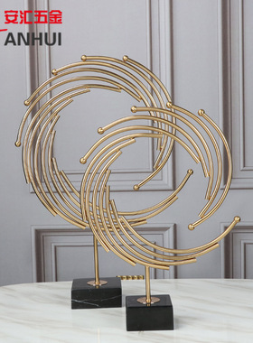 跨境新中式轻奢金属凤凰摆件创意家居客厅玄关酒店会所桌面工艺品