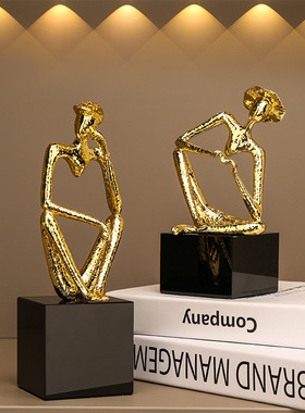 轻奢复古人物造型摆件创意家居办公室玄关桌面装饰纪念品工艺品厂