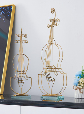 轻奢创意小提琴摆件高级感家居客厅简约礼物礼品装饰工艺品 厂