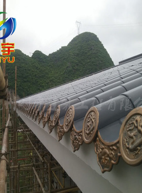 灰色铝镁锰筒瓦 1.2mm仿古建筑别墅720型铝合金瓦 铝瓦厂家直销