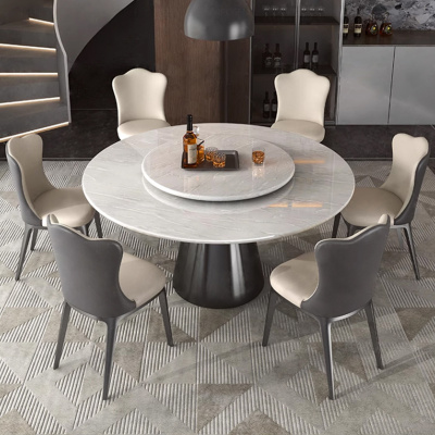 蒂梵拉天然奢石圆桌餐桌圆形