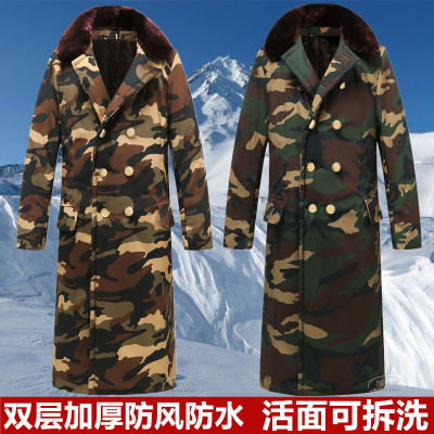 迷彩大衣冬季加厚防寒长款棉大衣