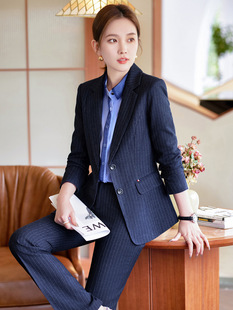 temperament Professional suit wear style striped goddess