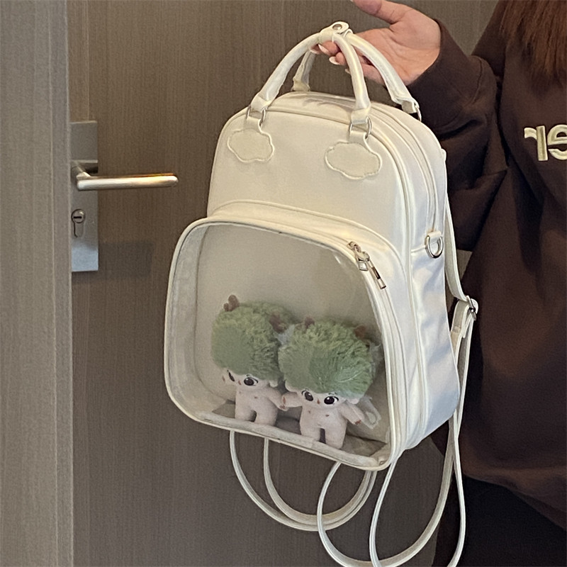 thumbnail for Qian Yibo Pain BagLarge Capacity Backpack 20cm Baby Bag Student School Bag with Large Capacity Transparent Layer