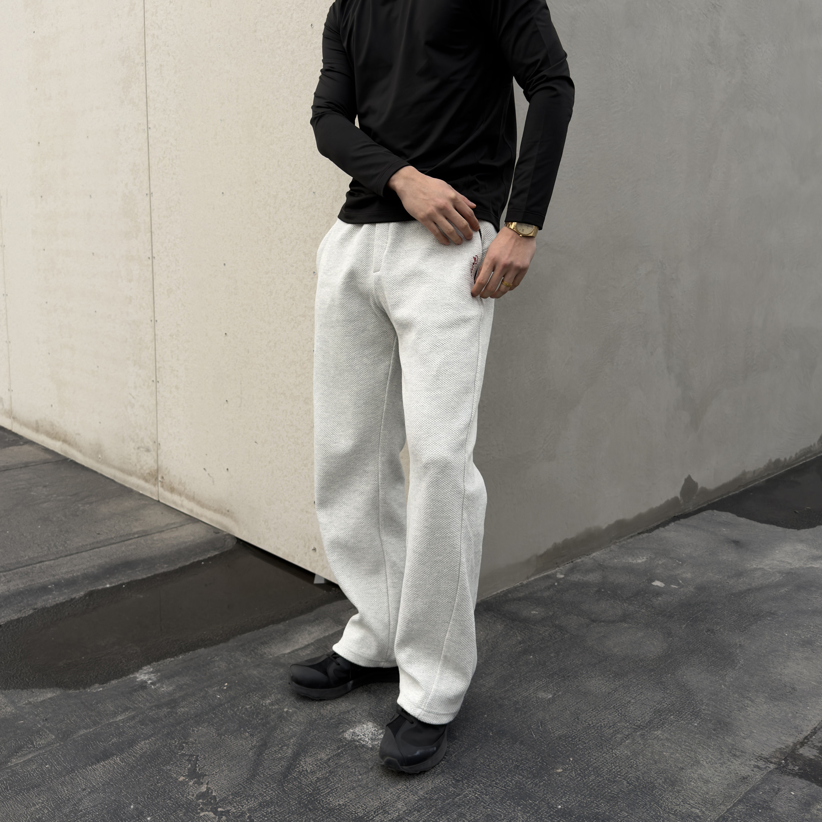 GTAL26SS美式休闲400g精梳长绒棉蜂窝红标刺绣休闲裤基础直筒长裤