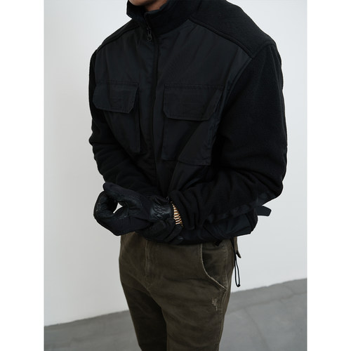 GTAL美式战术拼接摇粒绒立领夹克