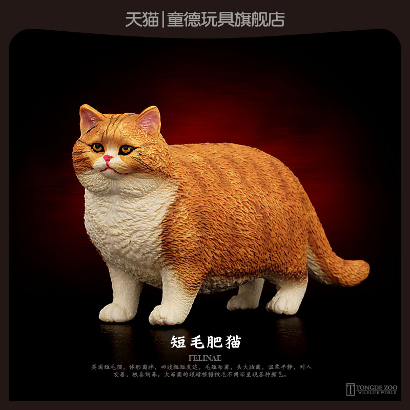 童德短毛肥猫PVC玩具模型