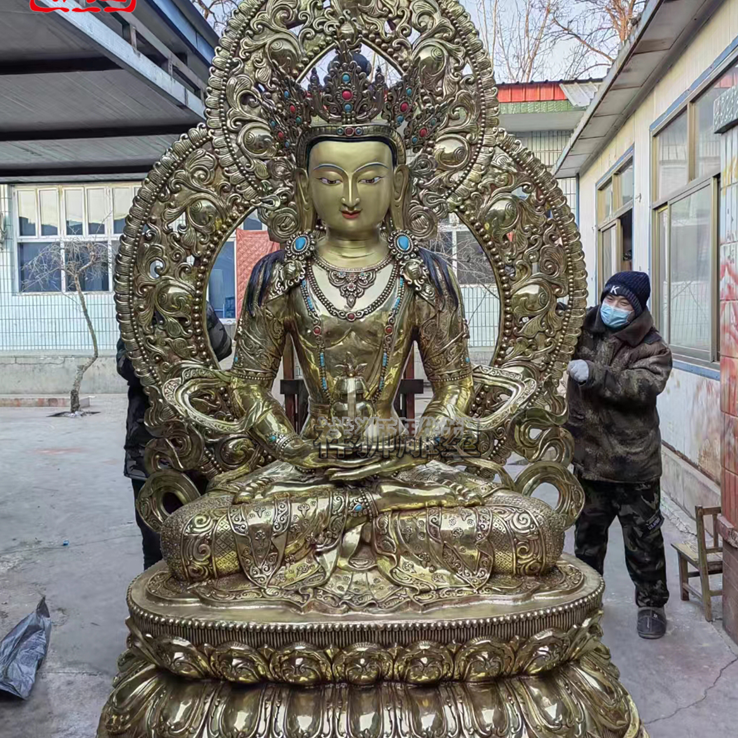 祥狮精品鎏金长寿佛佛像摆件大型