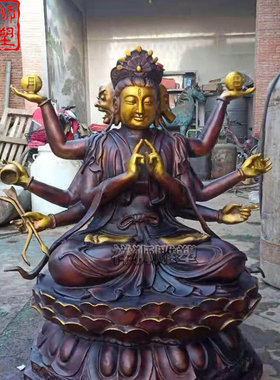 祥狮高档斗姆元君铜像家居摆件