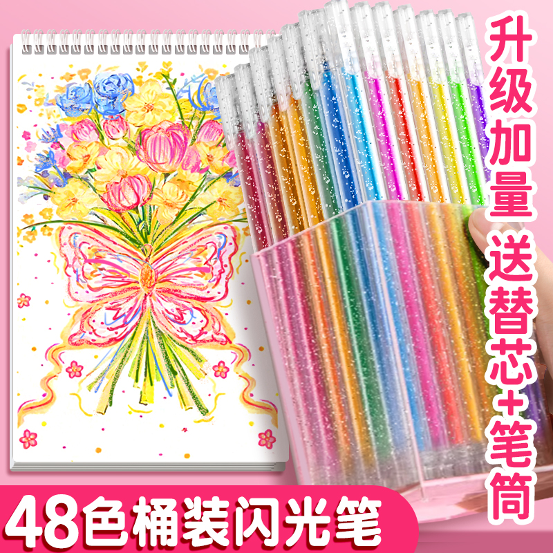 彩色闪光笔啫喱亮晶晶发光银