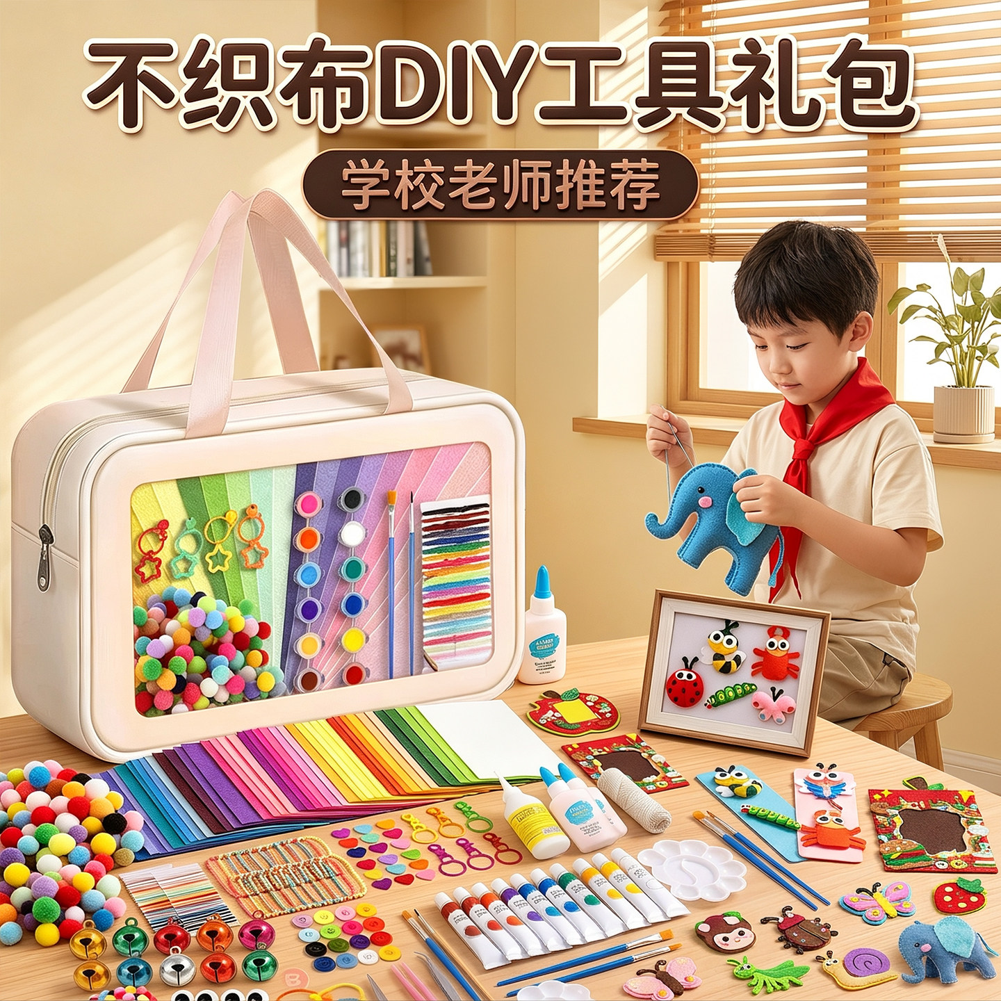 彩色不织布幼儿园儿童手工
