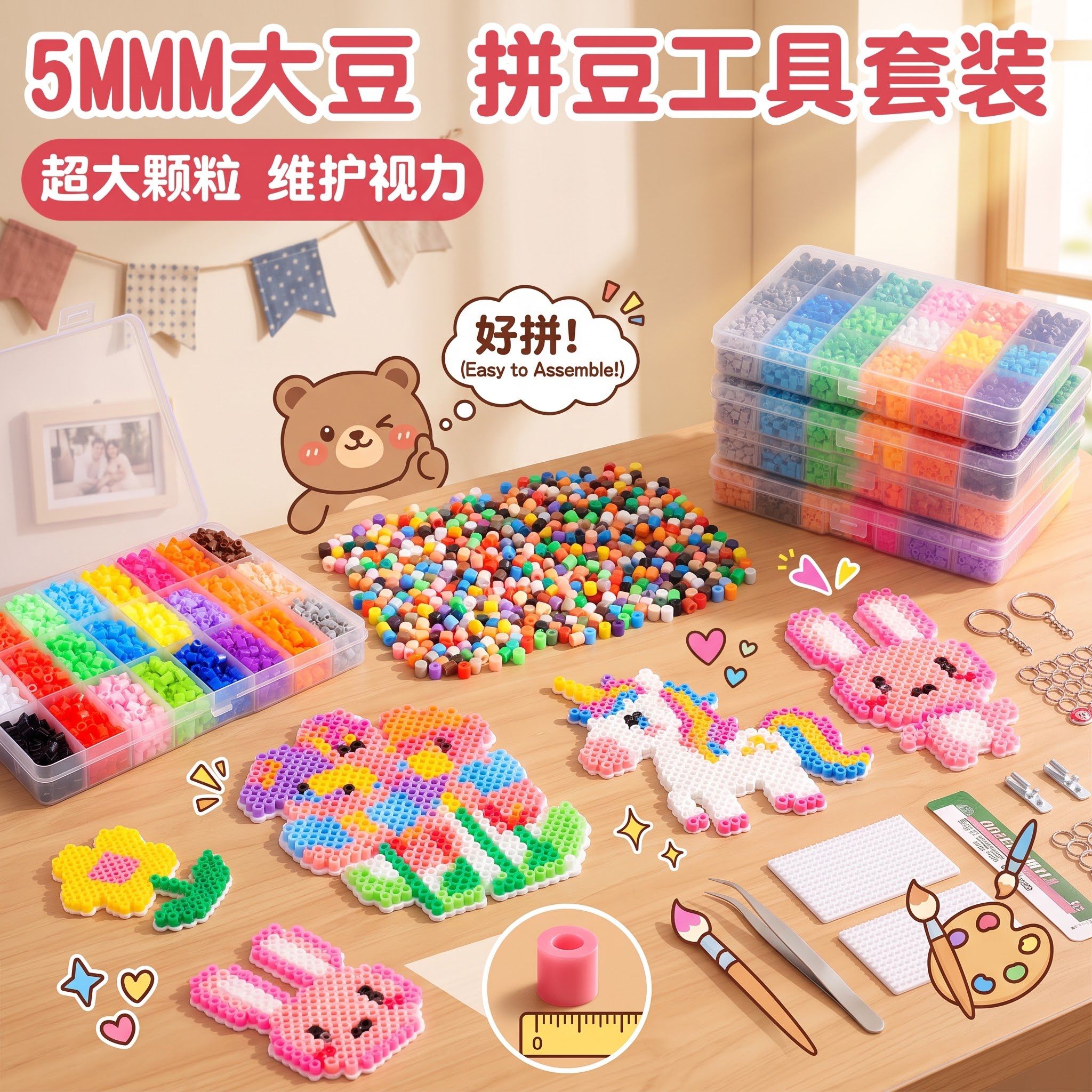 大颗粒拼豆材料包全套｜5mm