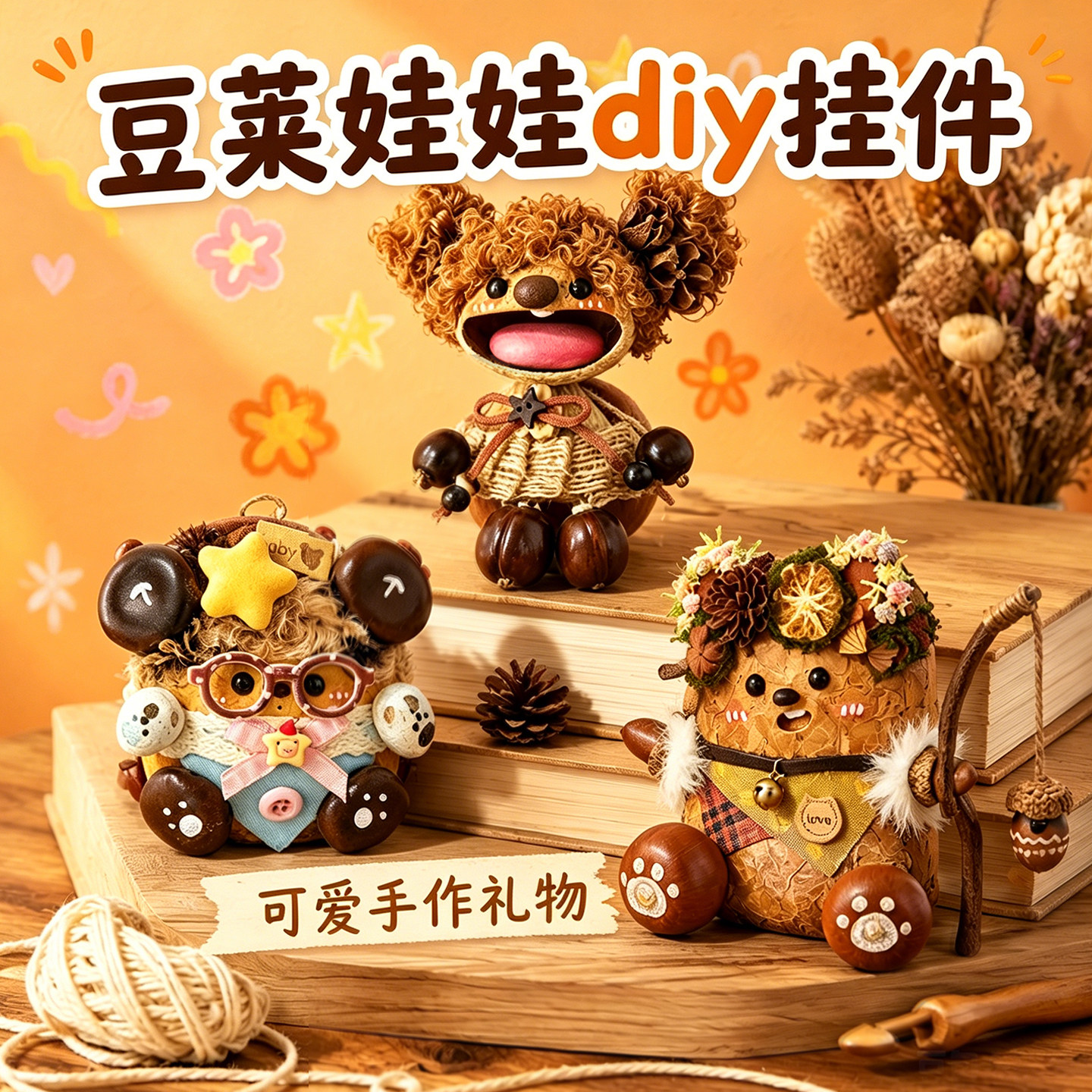 豆荚娃娃手工diy【伴手礼】
