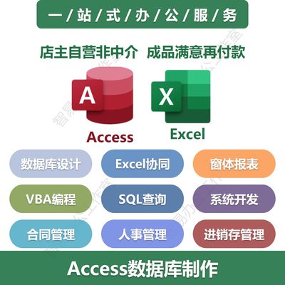 Access数据库代做VBA代码窗体设计报表查询SQL语句系统定制开发